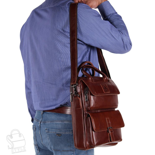 Портфель мужской кожаный 3887Z brown Zinimsk
