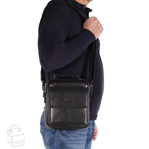 Сумка мужская кожаная 6803Z black Zinimsk