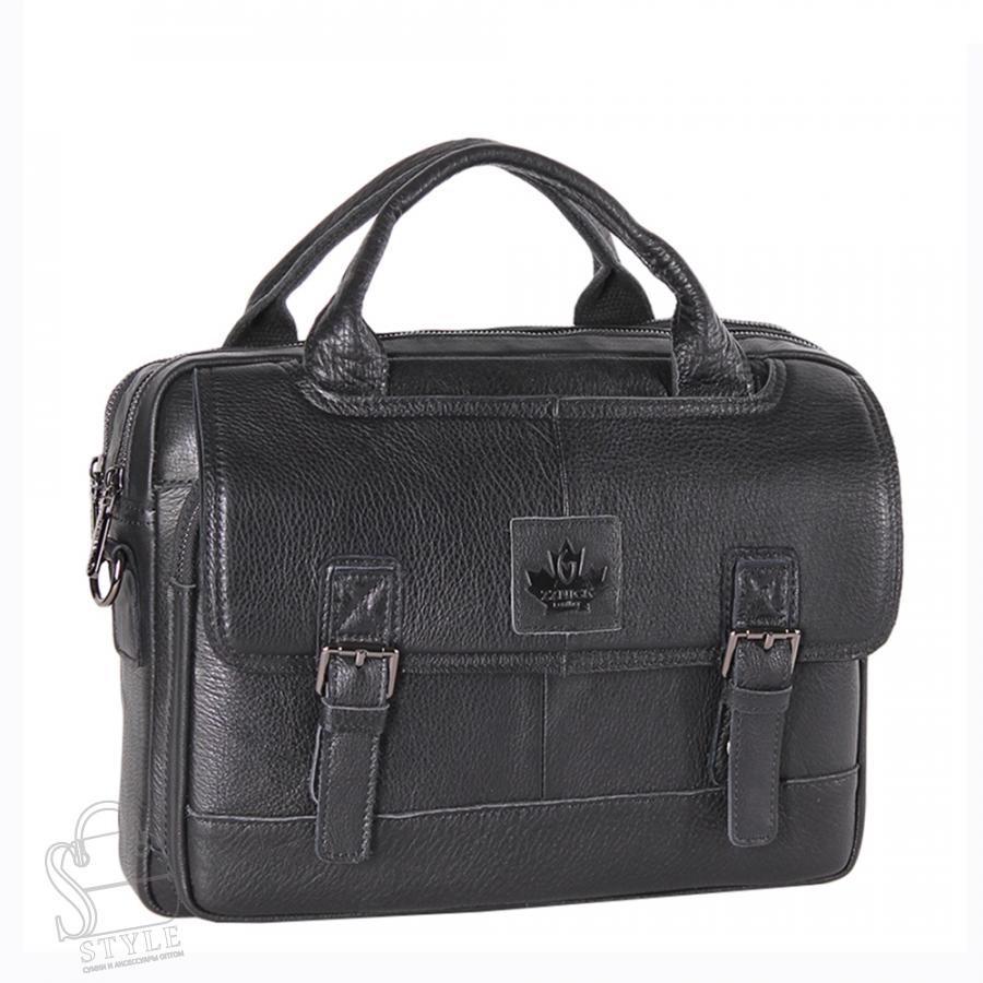Портфель мужской кожаный 3883Z black Zinimsk в Новосибирске