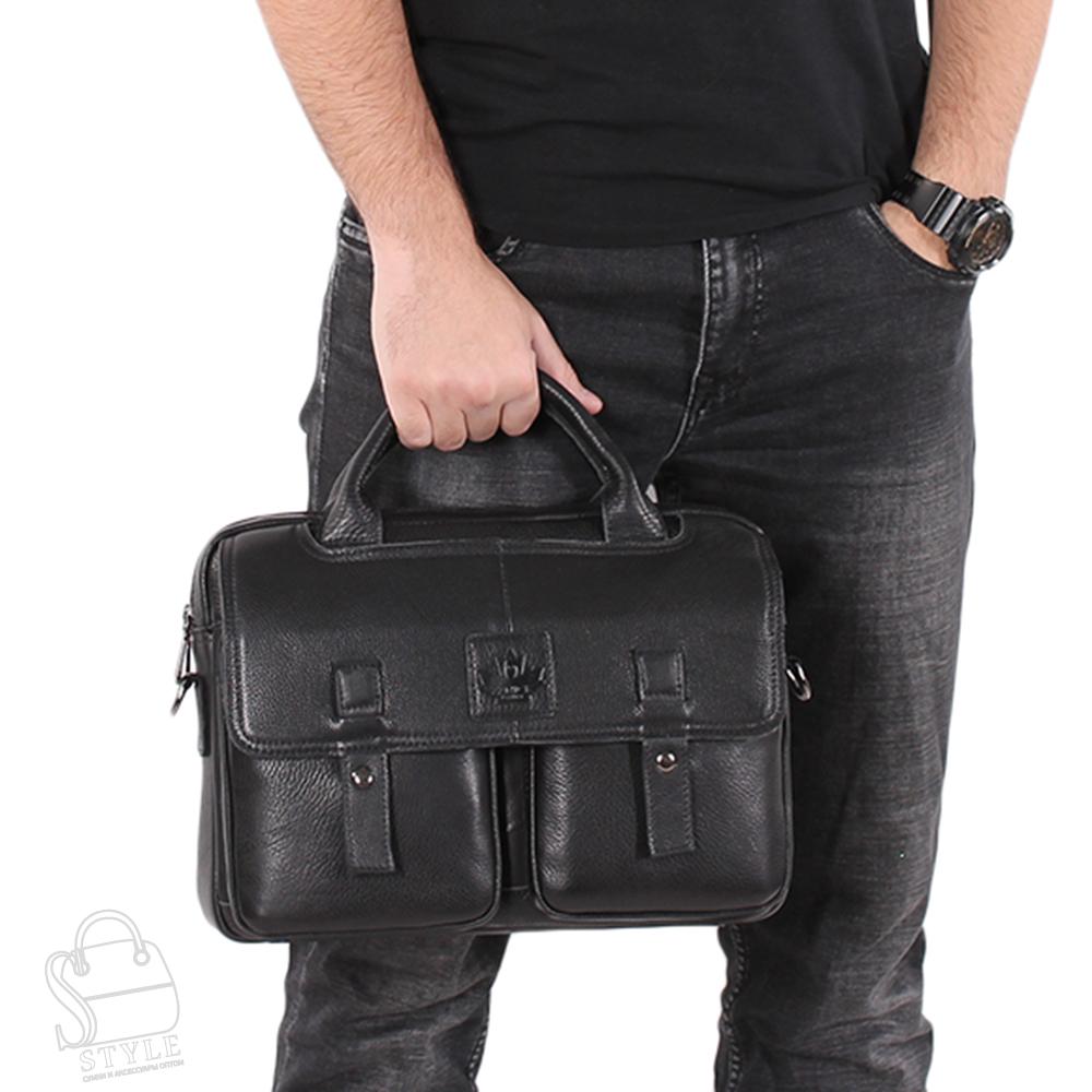 Портфель мужской кожаный 3885Z black Zinimsk