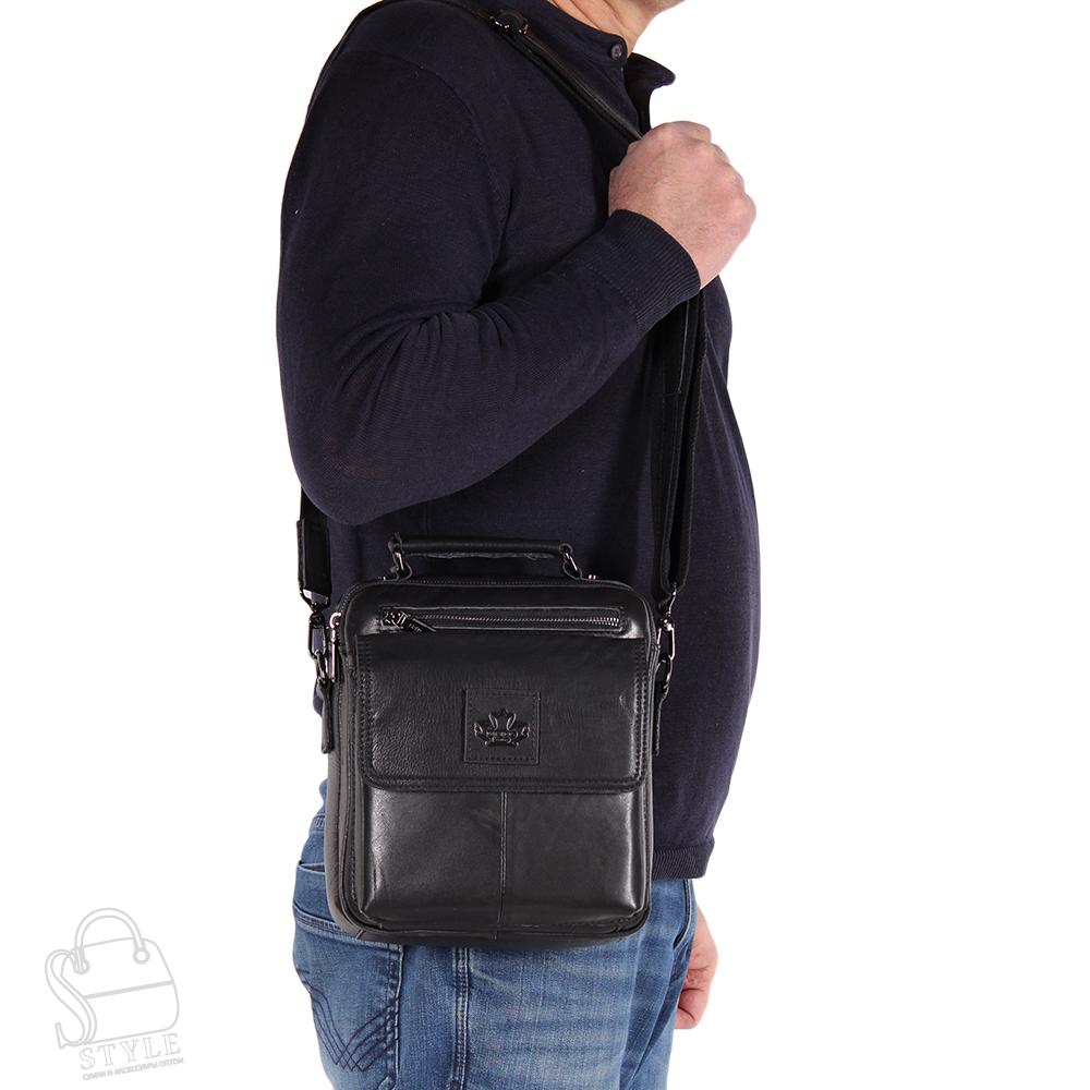 Сумка мужская кожаная 6803Z black Zinimsk