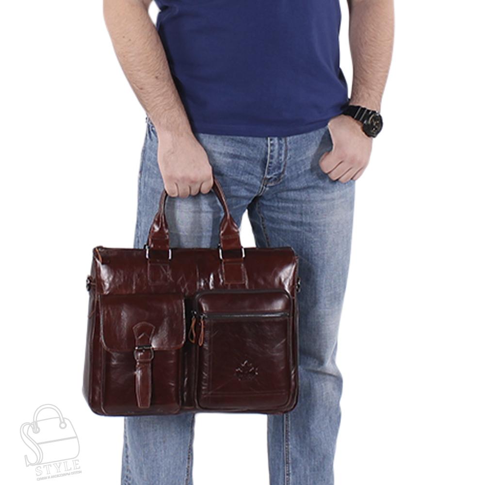Портфель мужской кожаный 0065Z brown Zinimsk