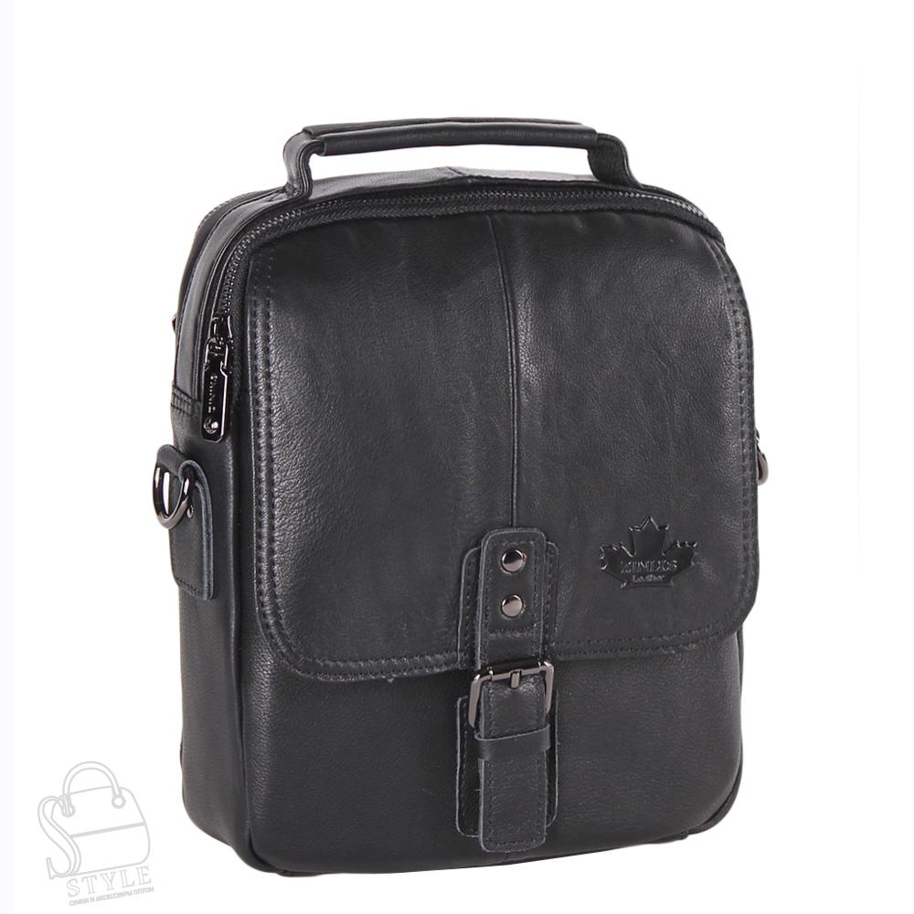 Сумка мужская кожаная 99887Z black Zinimsk