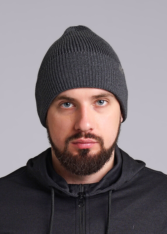 CLE 544044ха Шапка мужская 544044ха меланж т.серый
