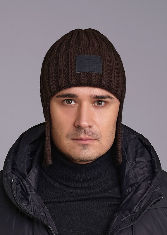 CLE 433962ап флис Шапка мужская 433962ап флис коричневый