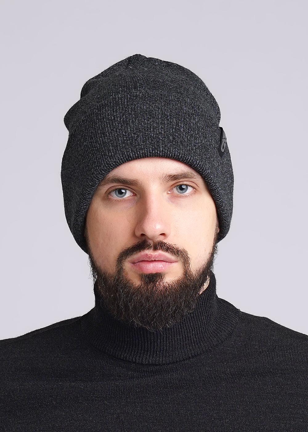 CLE 433922аш Шапка мужская 433922аш меланж т.серый/серый