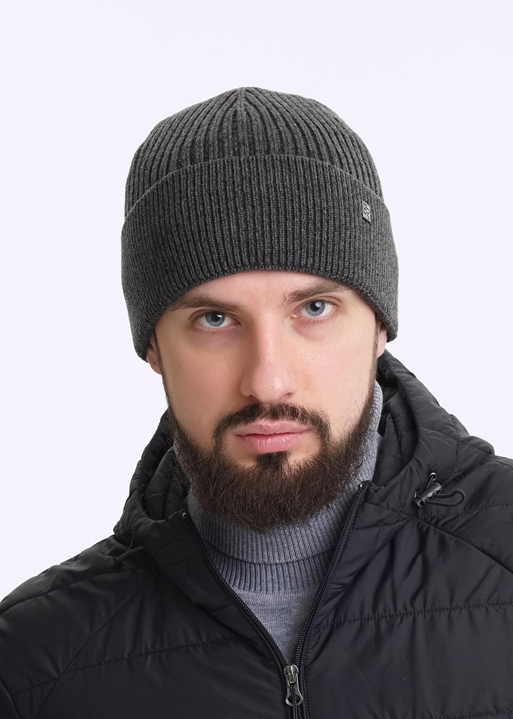 CLE 433793шв Шапка мужская 433793шв меланж т.серый
