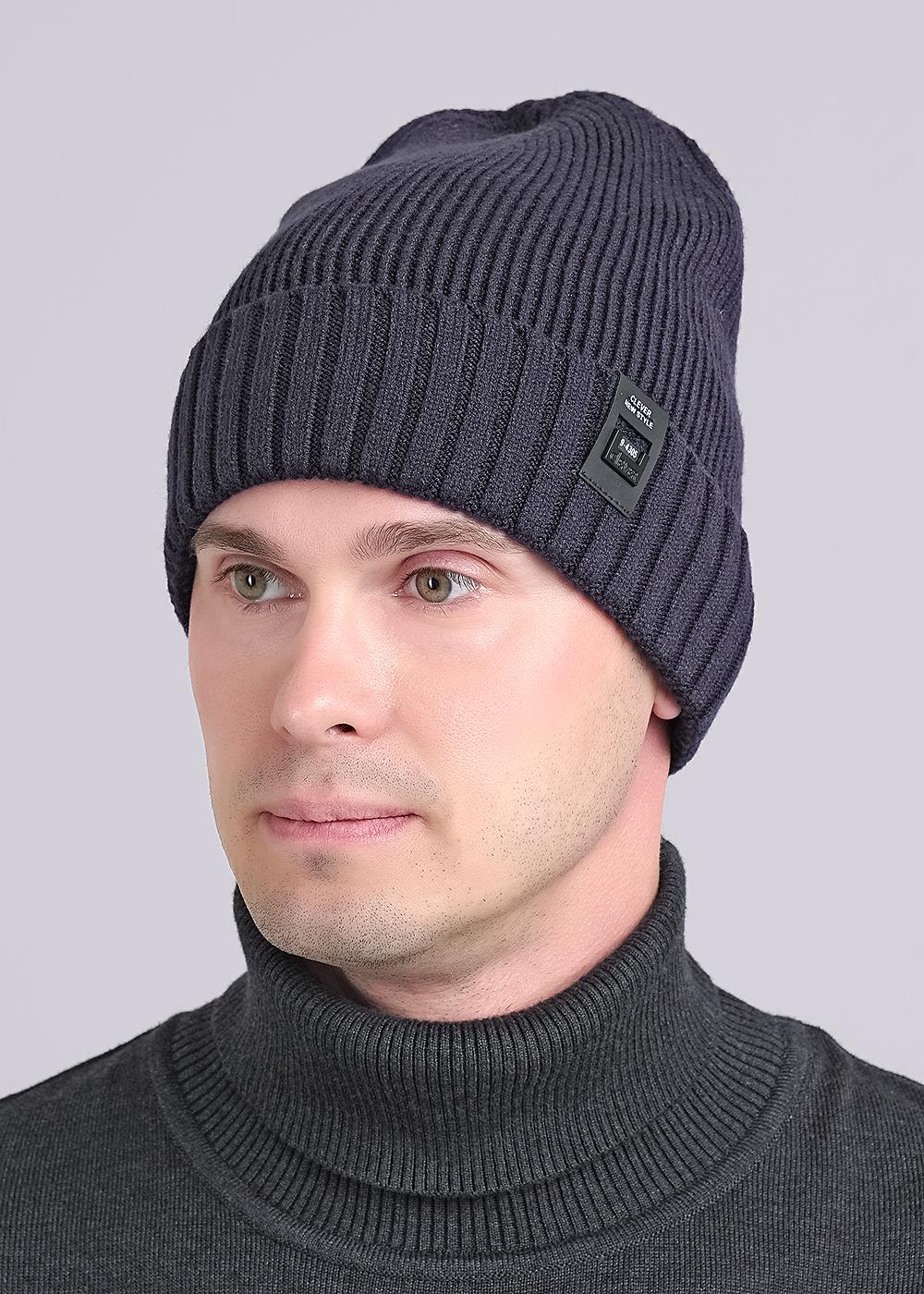 CLE 433875вн Шапка мужская 433875вн т.серый