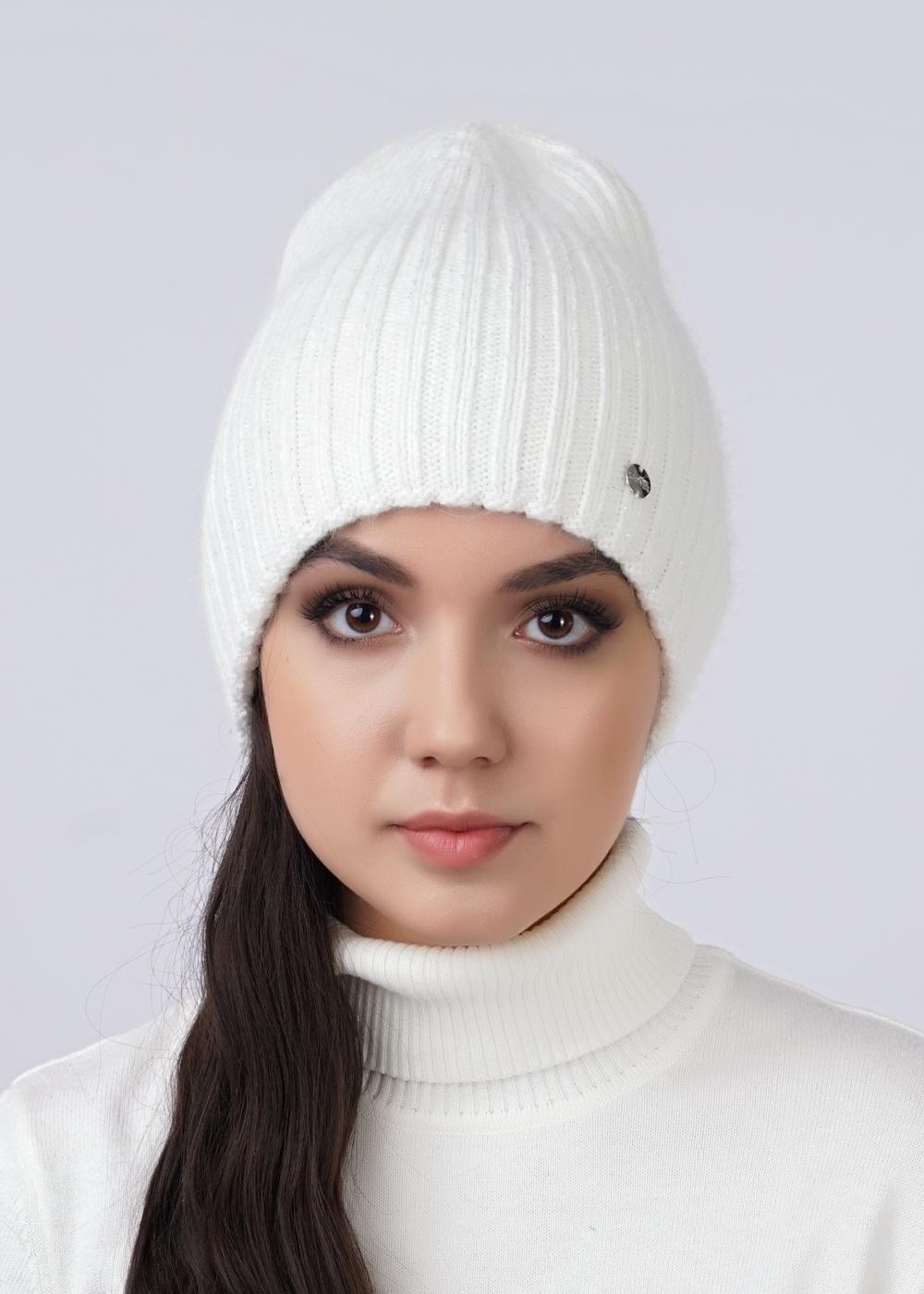 Ст.цена 790р CLE 413261паш Шапка женская 413261паш молочный/люрекс серебро