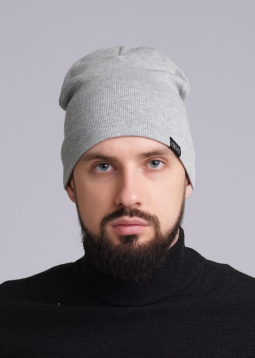 CLE 601758ш Шапка 601758ш меланж серый