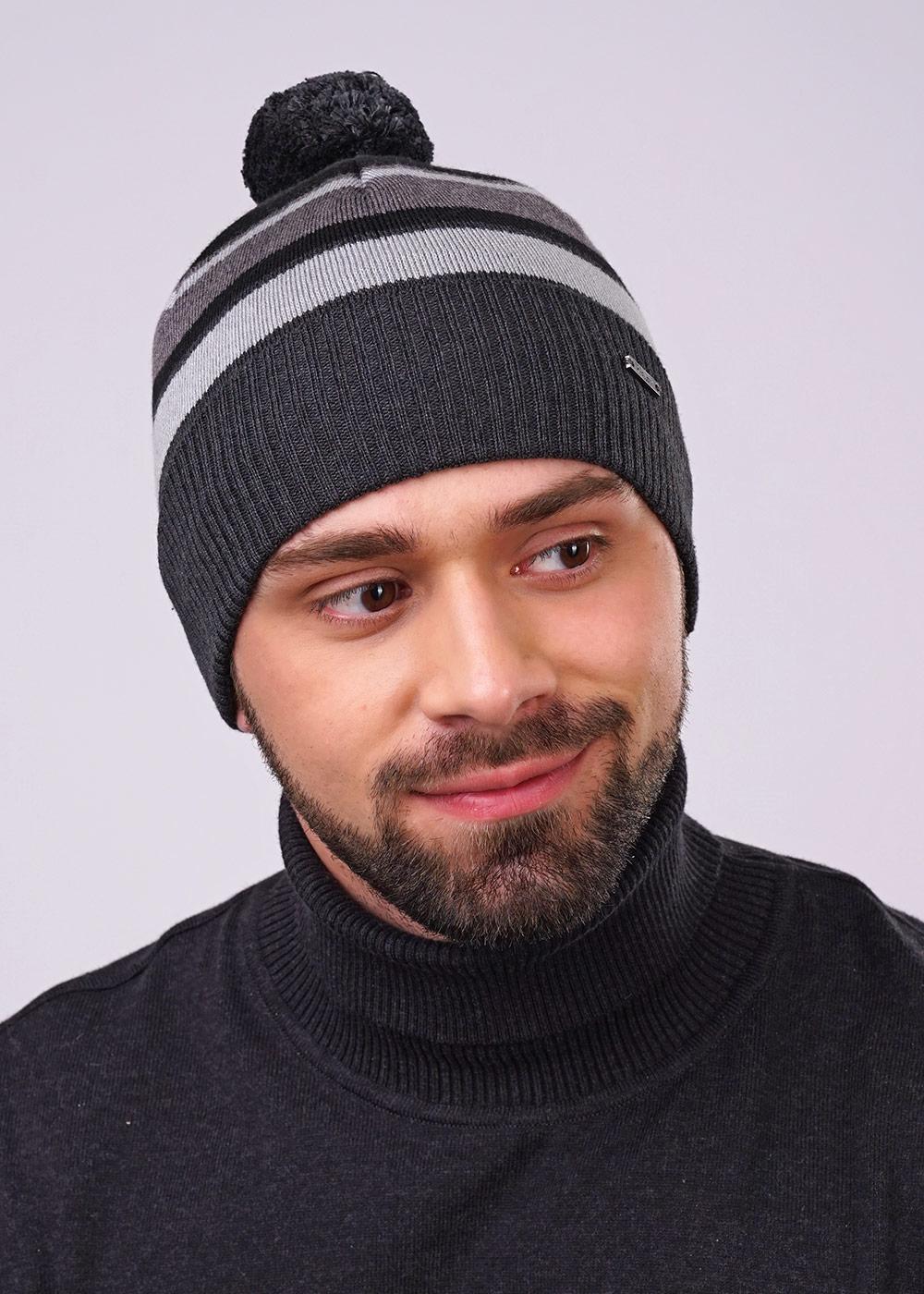 Ст.цена 280р CLE 492567ха Шапка мужская 492567ха меланж т.серый/чёрный