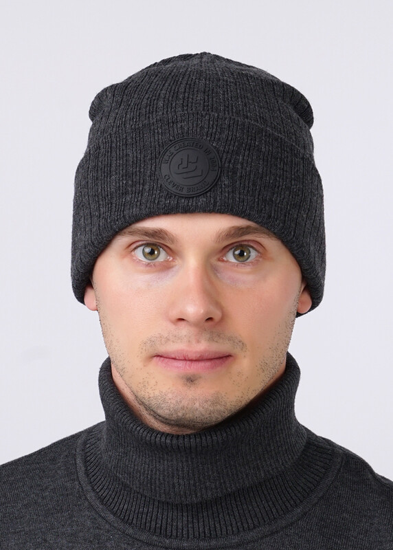 Ст.цена 500р CLE 423610ша Шапка мужская 423610ша меланж т.серый