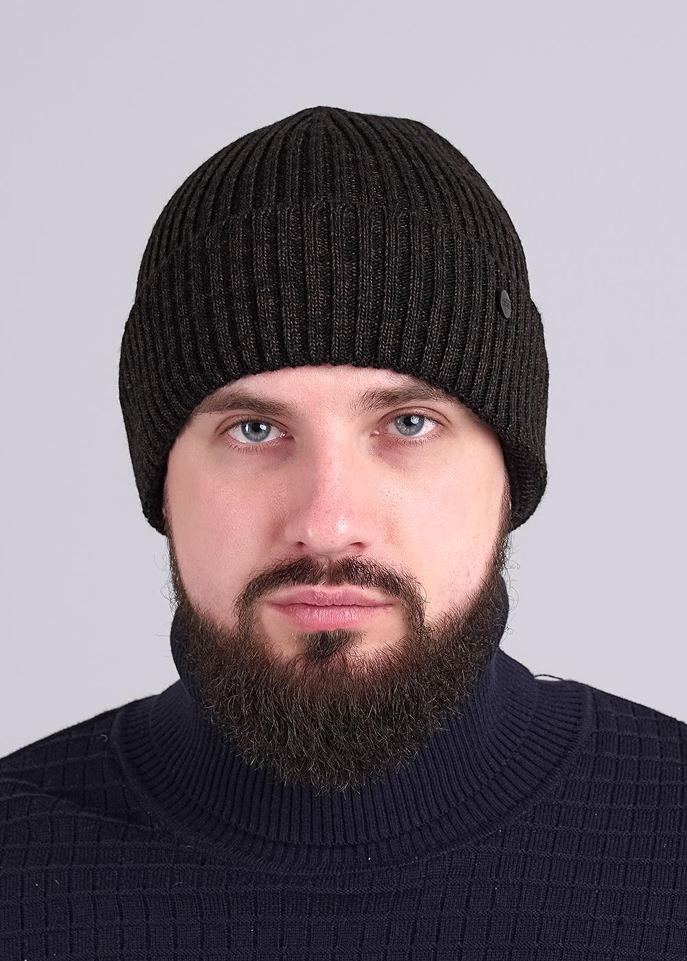 CLE 433885аш флис Шапка мужская 433885аш флис чёрный/т.синий
