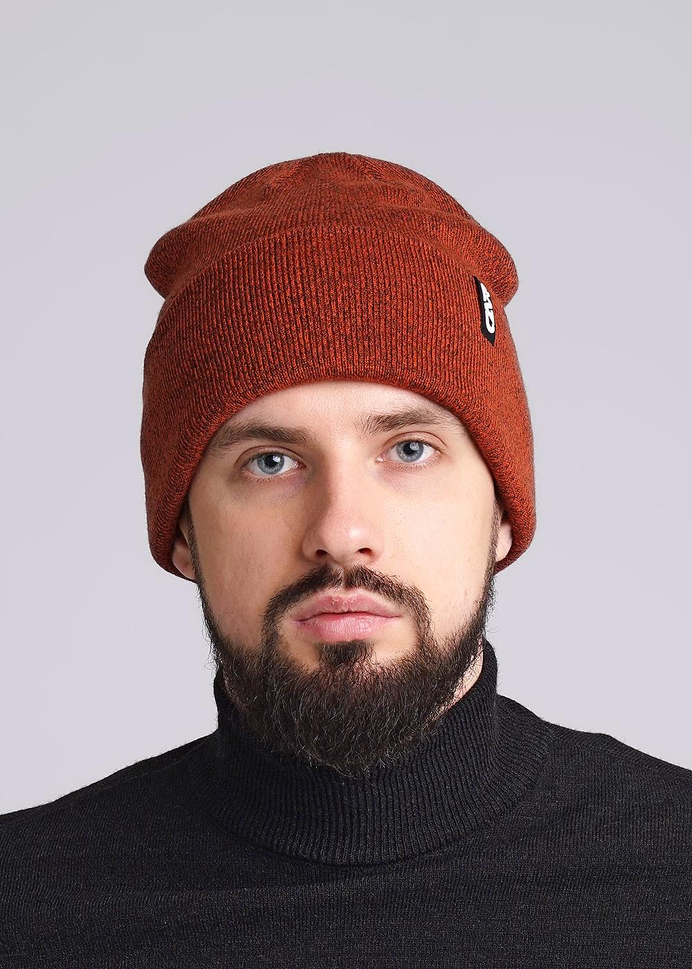 CLE 433922аш Шапка мужская 433922аш терракотовый/чёрный