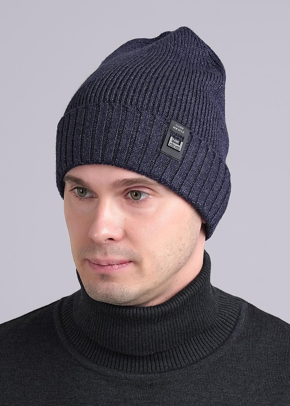 CLE 433875вн Шапка мужская 433875вн синий