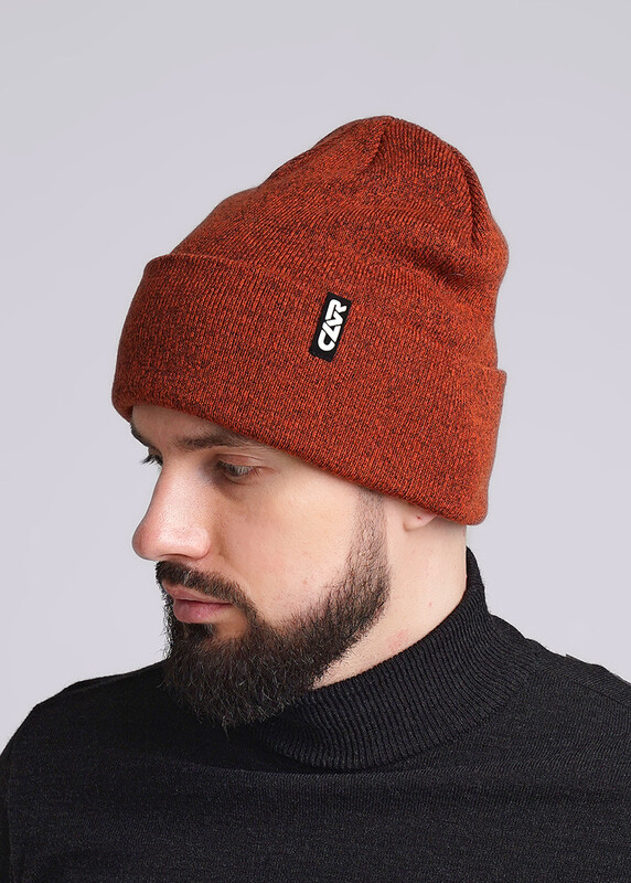 CLE 433922аш Шапка мужская 433922аш терракотовый/чёрный