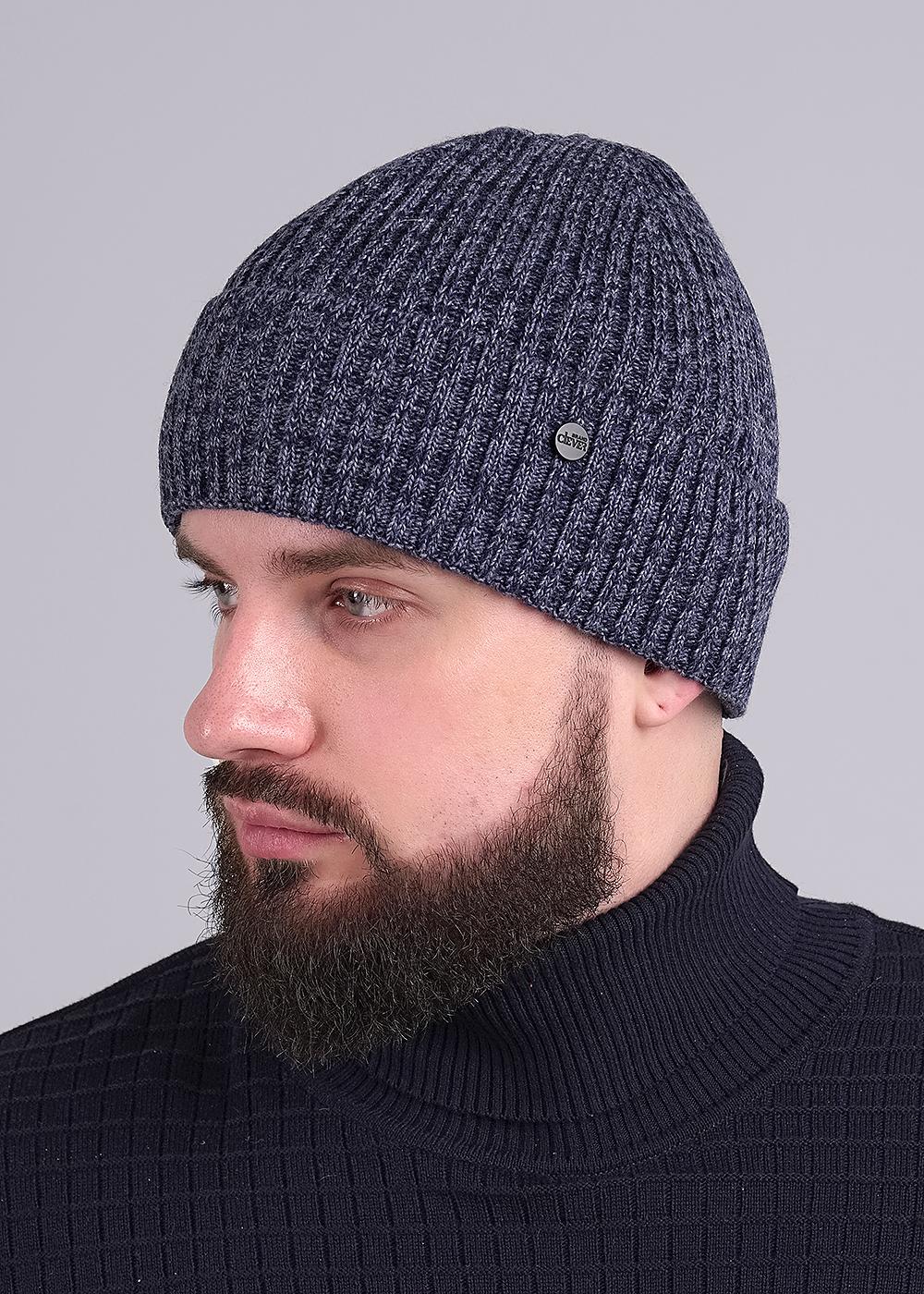CLE 433885аш флис Шапка мужская 433885аш флис джинсовый/т.синий