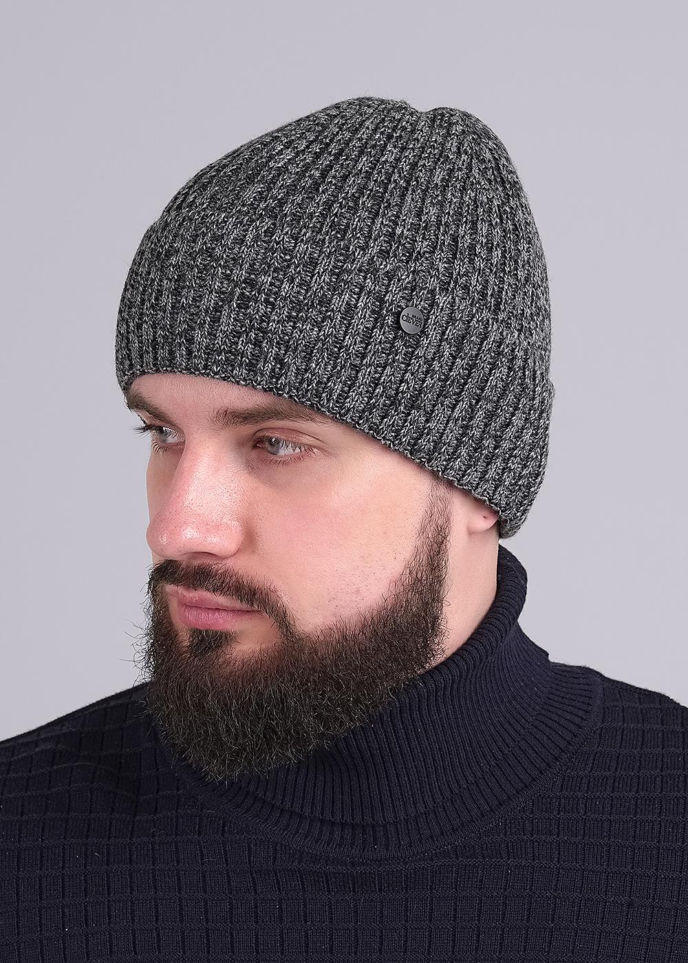 CLE 433885аш флис Шапка мужская 433885аш флис меланж серый/меланж т.серый