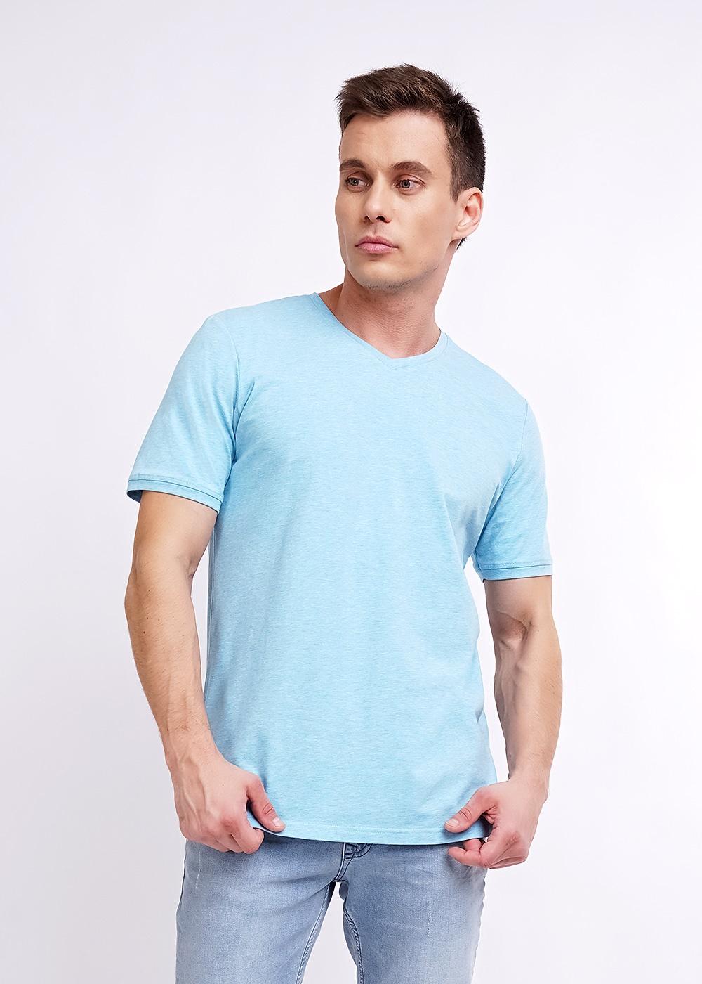CLE 600431г_мел_п Футболка мужская 600431г_мел_п меланж голубой