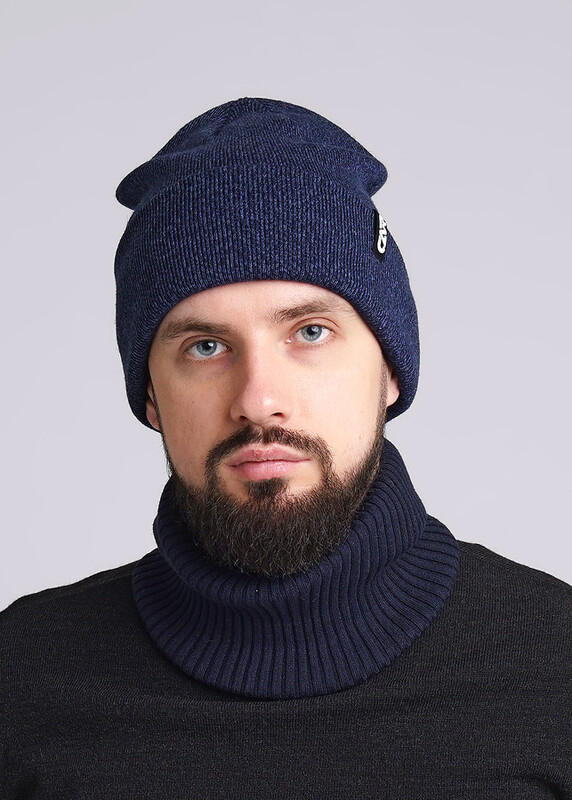 CLE 433922аш Шапка мужская 433922аш т.синий/чёрный