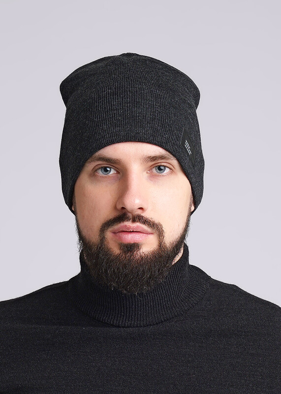 CLE 433902аш Шапка мужская 433902аш меланж т.серый