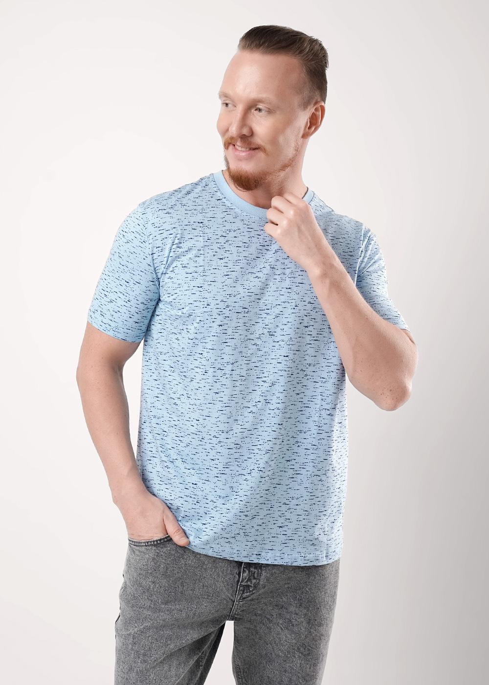 Ст.цена 549р ЭЙС 600311/1кн Футболка мужская 600311/1кн св.голубой/т.синий