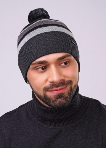 Ст.цена 280р CLE 492567ха Шапка мужская 492567ха меланж т.серый/чёрный