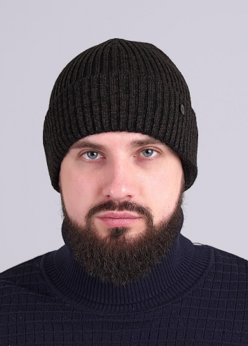 CLE 433885аш флис Шапка мужская 433885аш флис чёрный/т.синий