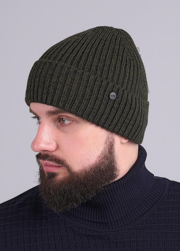 CLE 433885аш флис Шапка мужская 433885аш флис чёрный/т.коричневый