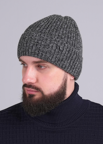 CLE 433885аш флис Шапка мужская 433885аш флис меланж серый/меланж т.серый
