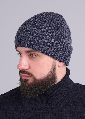 CLE 433885аш флис Шапка мужская 433885аш флис джинсовый/т.синий