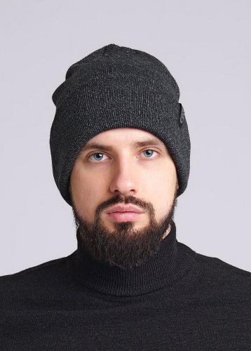 CLE 433922аш Шапка мужская 433922аш меланж т.серый/серый