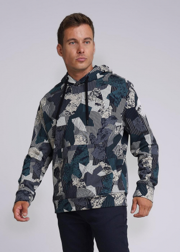 Ст.цена 2999р CLE 432267/10тн Худи мужское 432267/10тн т.зелёный/молочный