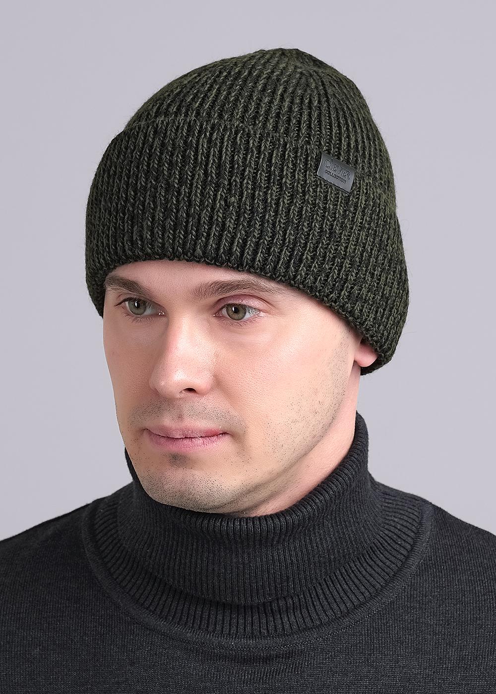 CLE 444185аш Шапка мужская 444185аш т.хаки/чёрный