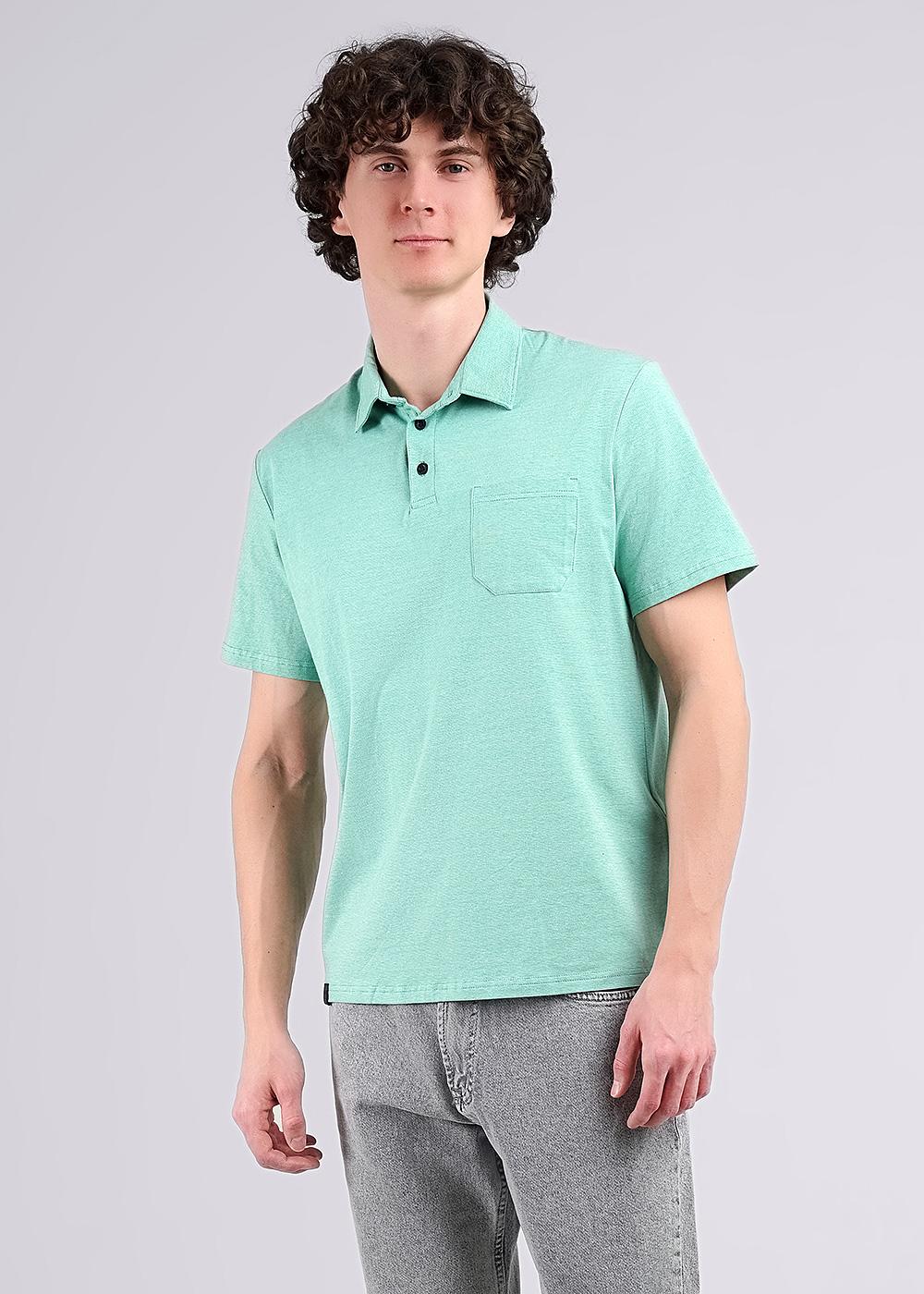 CLE 602213гн Поло мужское 602213гн зелёный/белый