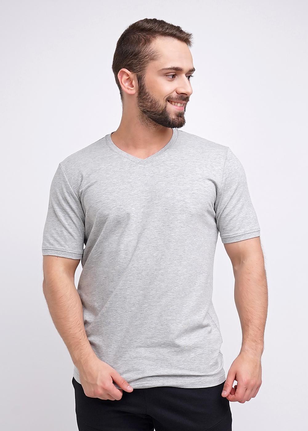 CLE 600431г_мел_п Футболка мужская 600431г_мел_п меланж св.серый