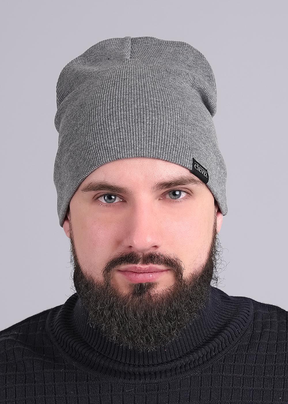 CLE 601758ш Шапка 601758ш меланж серый