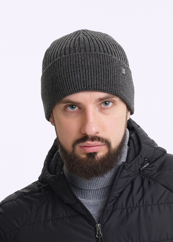 CLE 433793шв Шапка мужская 433793шв меланж т.серый