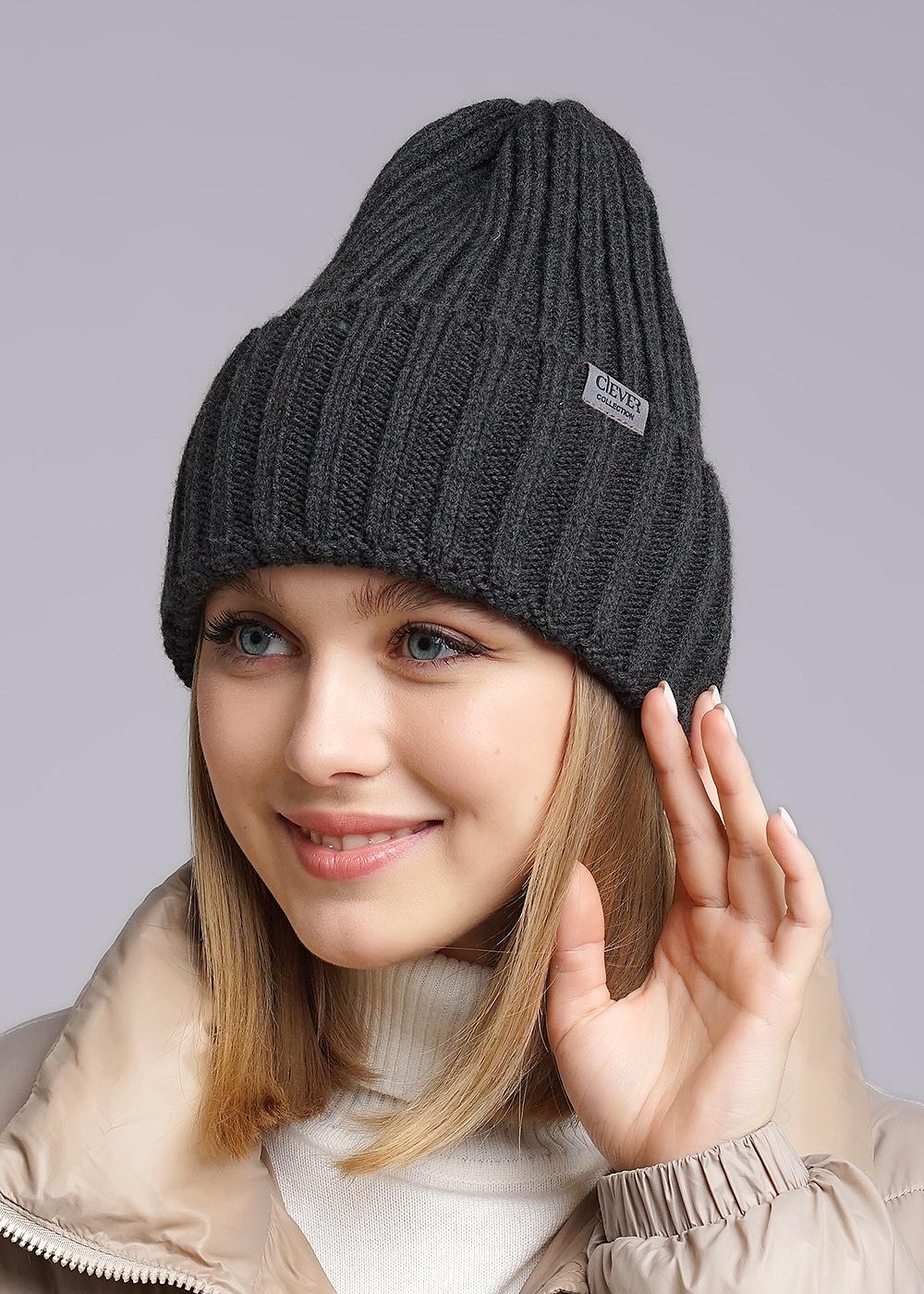 Ст.цена 450р CLE 423592аш Шапка женская 423592аш т.серый