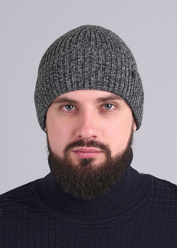 CLE 433885аш флис Шапка мужская 433885аш флис меланж серый/меланж т.серый