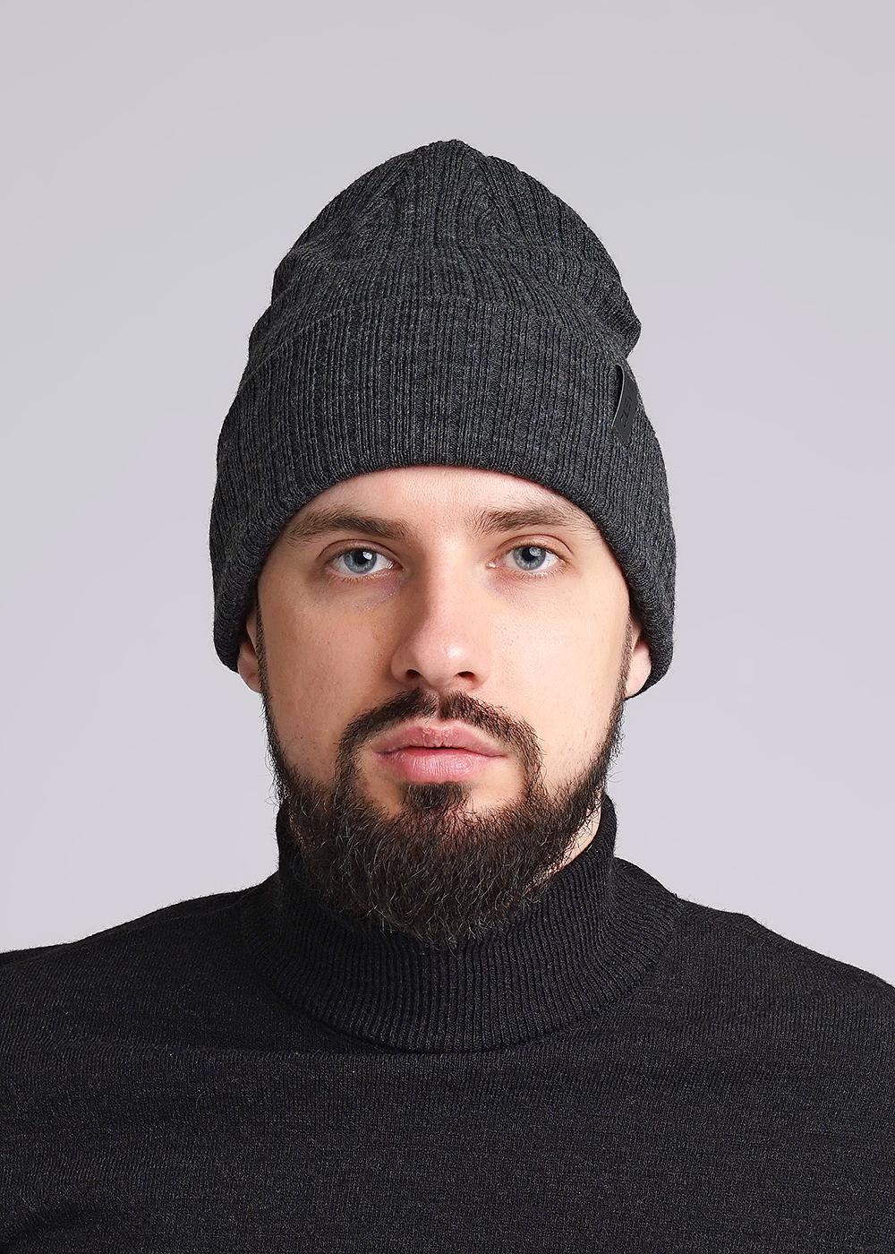 CLE 433610ша Шапка мужская 433610ша меланж т.серый