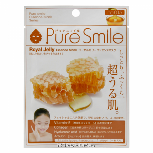 Маска для лица с маточным молочком Pure Smile Sun Smile, Япония, 23 мл Акция