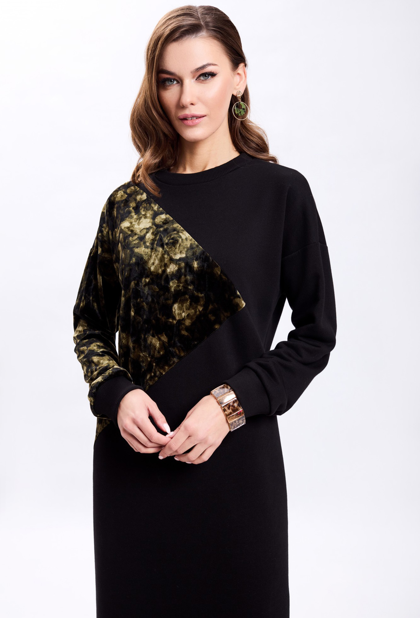 Платье Gizart 5167 черно-зеленый