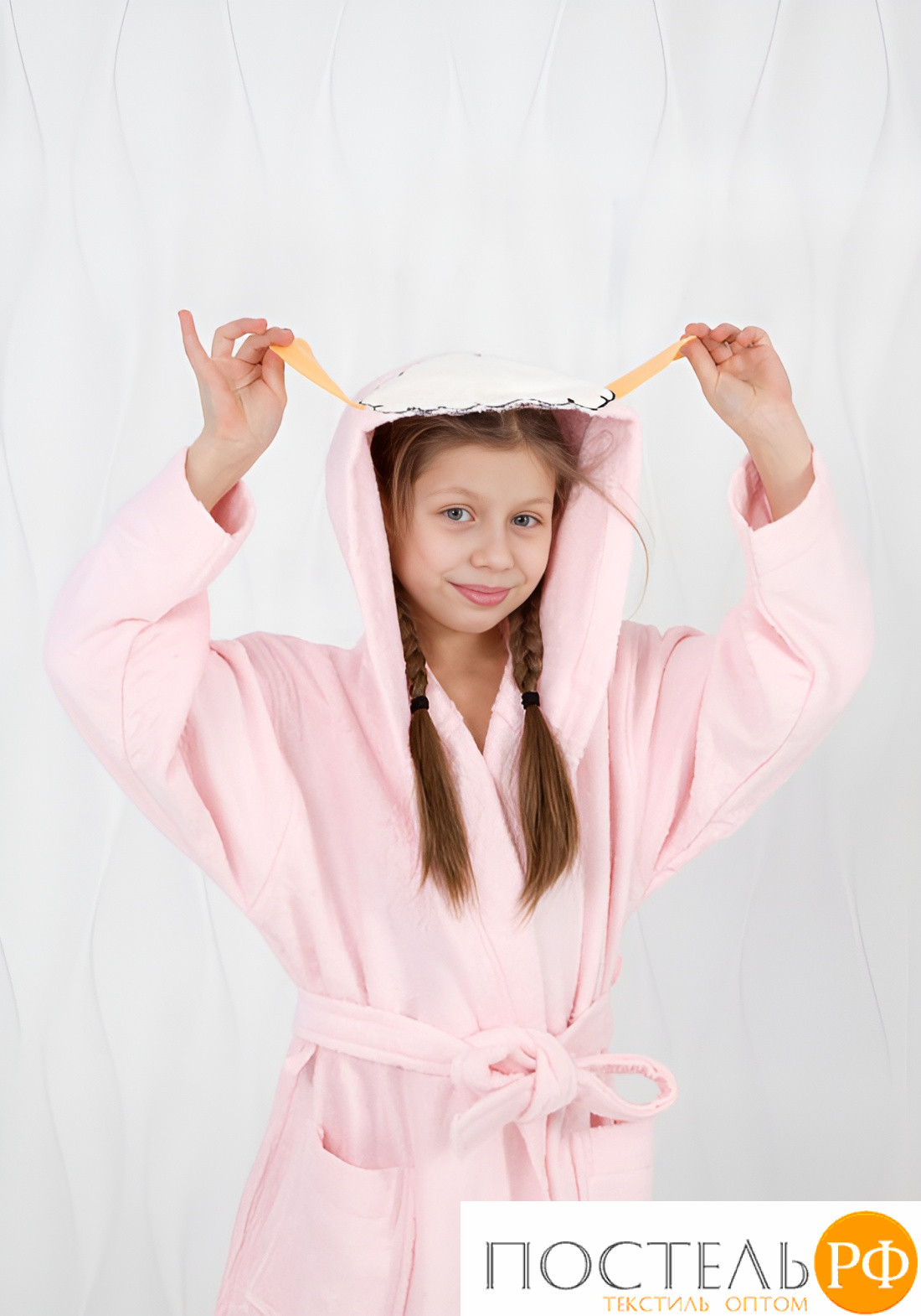 Очаровательный детский халат Happy people HP_2842 rosa Розовый 2-4 года