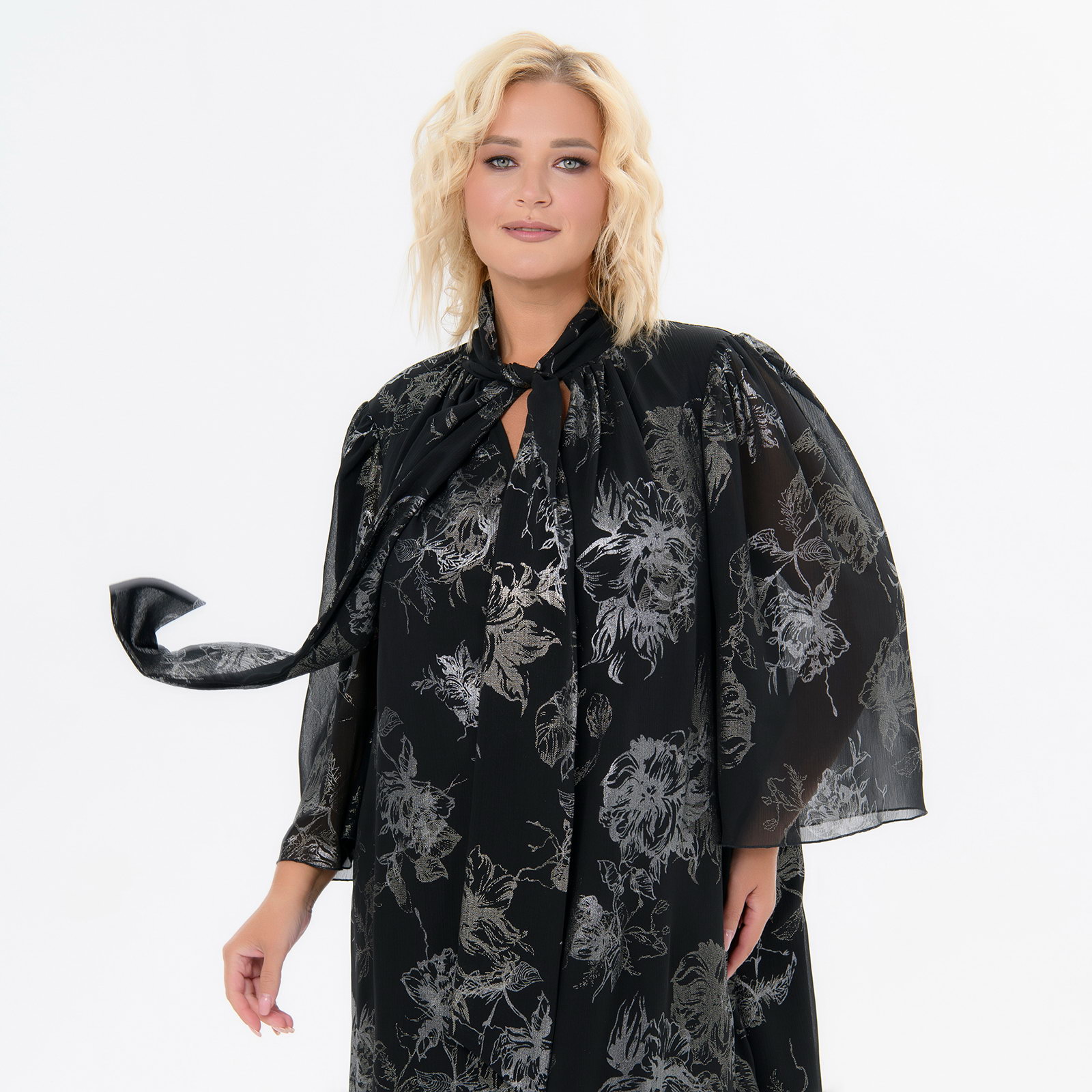 Платье А-силуэта, шифон