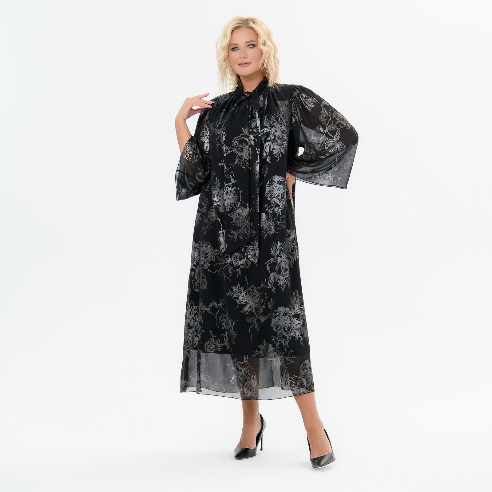 Платье А-силуэта, шифон