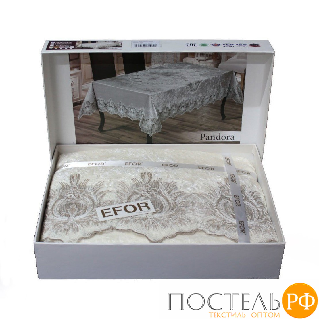 SK-316/04 Скатерть EFOR PANDORA 160*220 прямоугольная кремовый