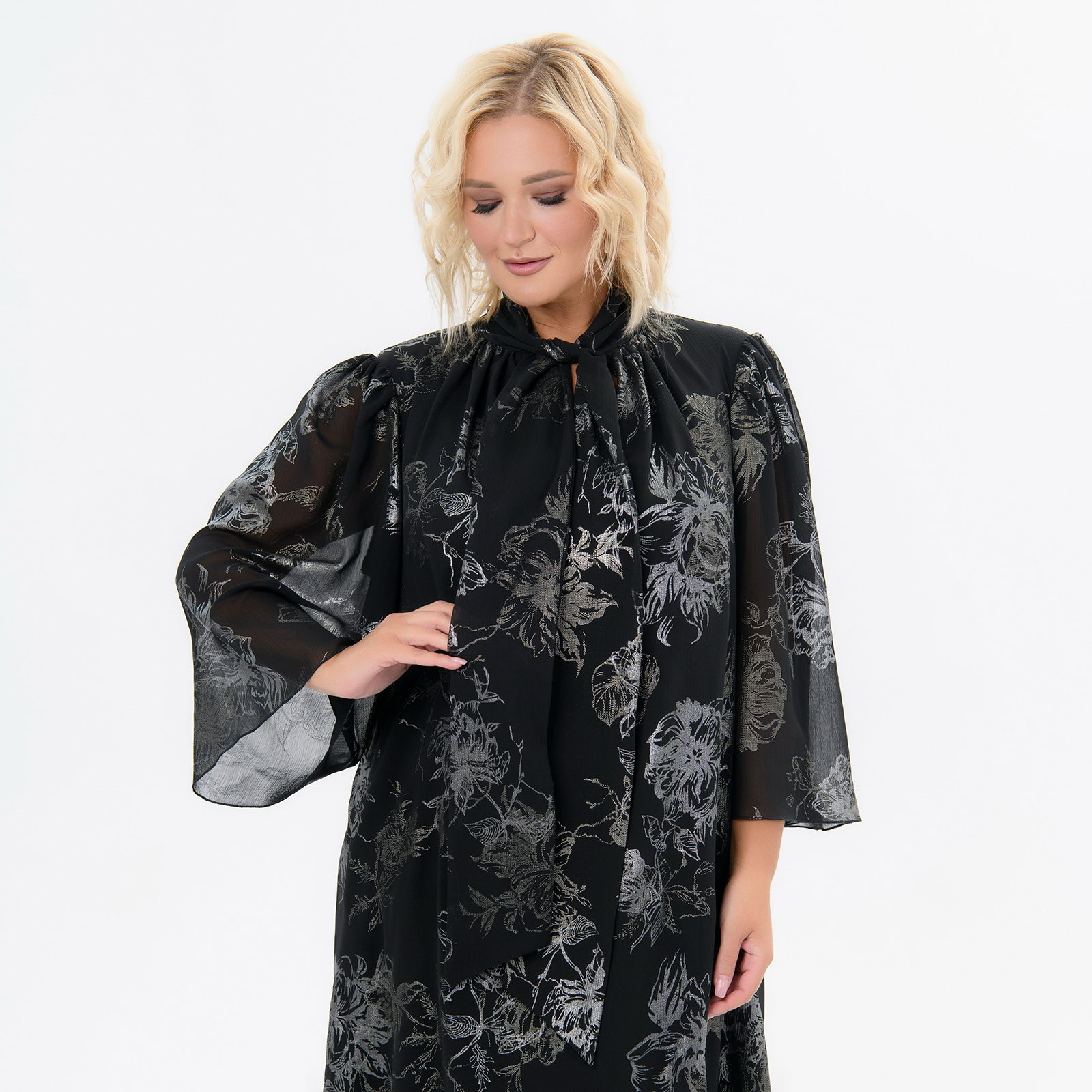 Платье А-силуэта, шифон