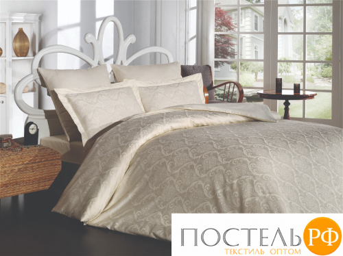 Постельное белье Karven жаккард семейный Damask Cream