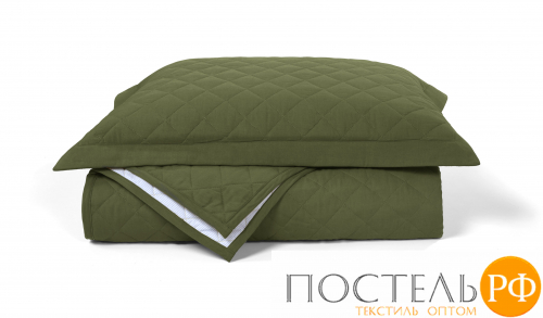 Покрывало HAMPTON 35% лён,35%тенсель,30% хлопок olive (оливковый) 240X260, 50х70 (2шт.) CASUAL AVENUE / Lappartement